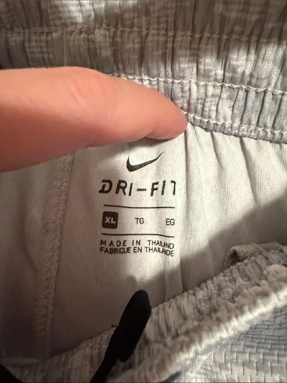 Nike Dri Fit Size XL boy gray black mesh athletic shorts elastic waist EUC